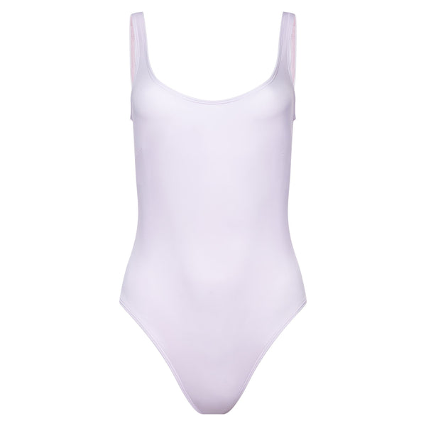 classic one-piece swimsuit in lavender