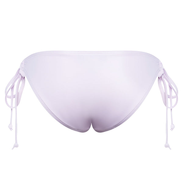 back of a classic bikini bottom knotted at the sides in lavender
