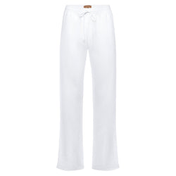 relaxed women linen pants in white