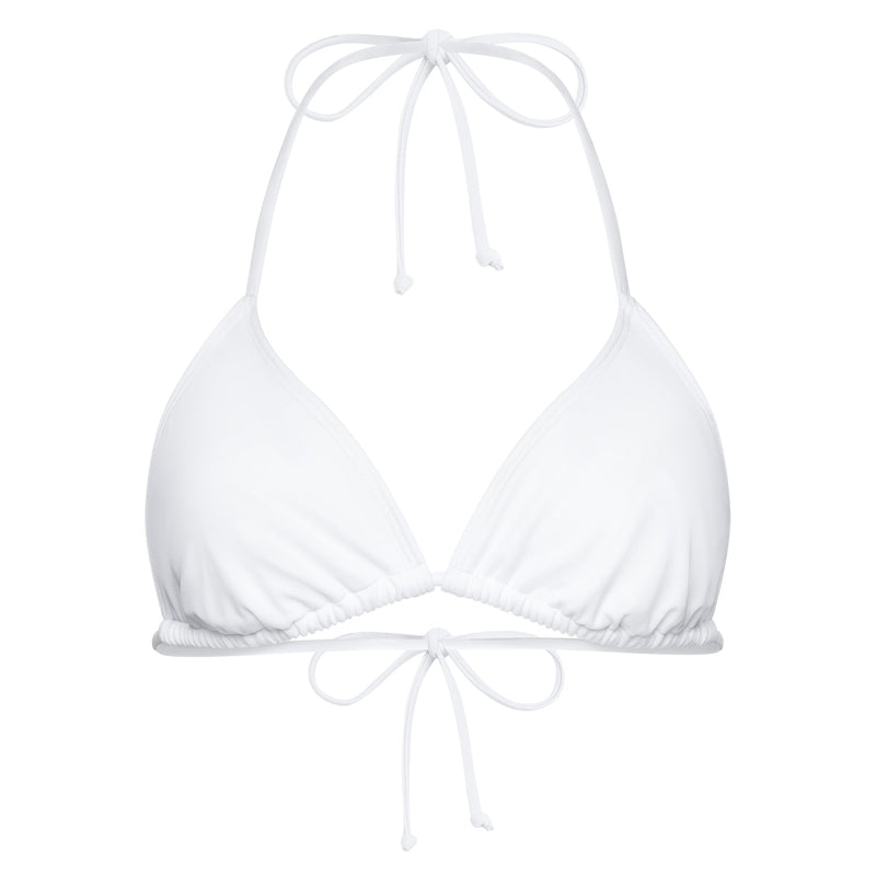 classic triangle bikini top in white