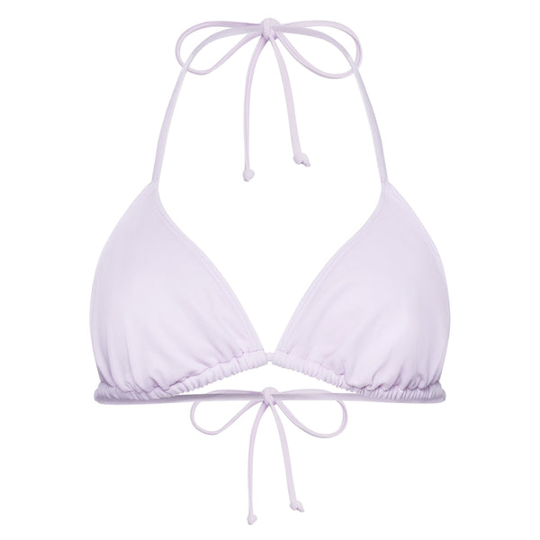 classic triangle bikini top in lavender