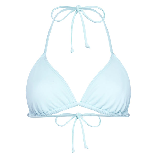 classic triangle bikini top in pastel blue