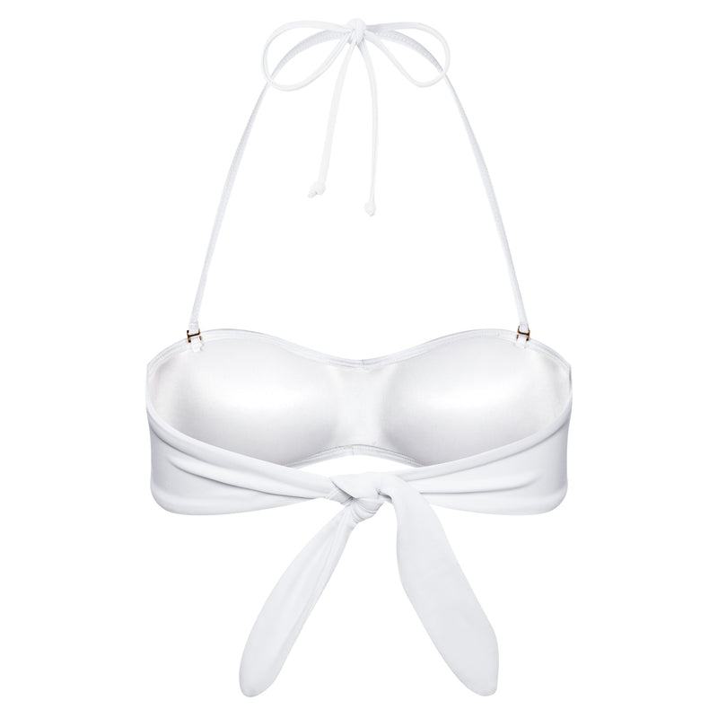 strapless bikini top knotted at the back in white